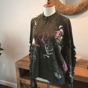 Splatter paint, unique, sweatshirt